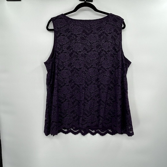 Catherines Lace Tank and Duster Set Size 22WP Purple Mature Feminine Romantic - Picture 7 of 16